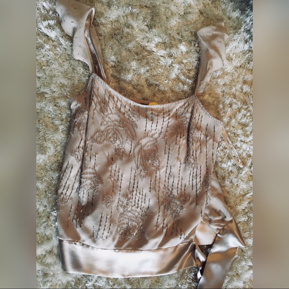 Gorgeous Express silk satin tie top